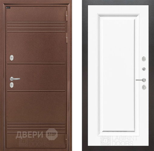 Входная металлическая Дверь Лабиринт (LABIRINT) Термо Лайт 27 Белый (RAL-9003) в Павловском Посаде