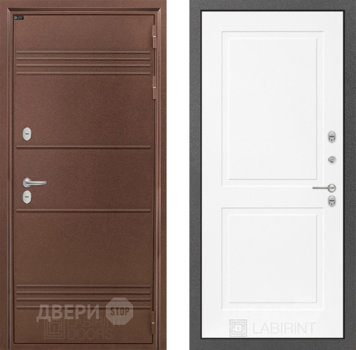 Входная металлическая Дверь Лабиринт (LABIRINT) Термо Лайт 11 Белый софт в Павловском Посаде