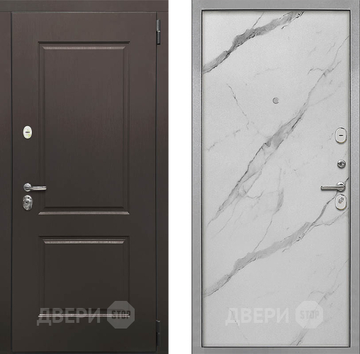 Входная металлическая Дверь Интекрон (INTECRON) Кампо Гладкая Мрамор натуральный арктик в Павловском Посаде