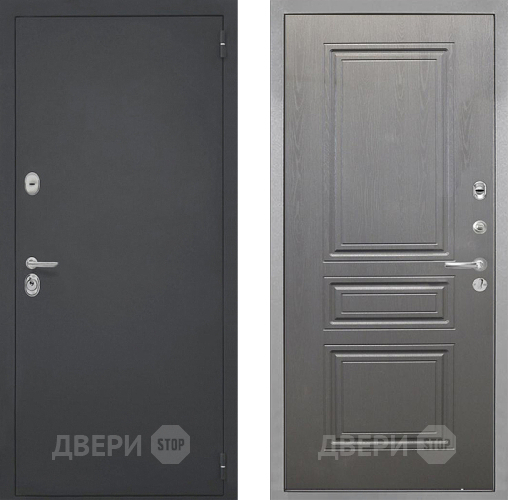 Входная металлическая Дверь Интекрон (INTECRON) Гектор ФЛ-243 Графит вуд дуб в Павловском Посаде