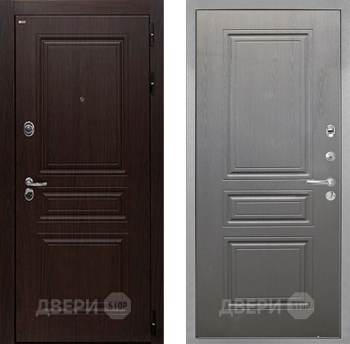 Входная металлическая Дверь Интекрон (INTECRON) Брайтон Тиковое Дерево ФЛ-243 Графит вуд дуб в Павловском Посаде