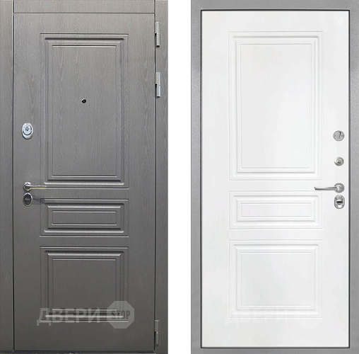 Входная металлическая Дверь Интекрон (INTECRON) Брайтон Графит ФЛ-243 Белый матовый в Павловском Посаде
