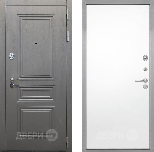 Входная металлическая Дверь Интекрон (INTECRON) Брайтон Графит Гладкая Силк Сноу в Павловском Посаде