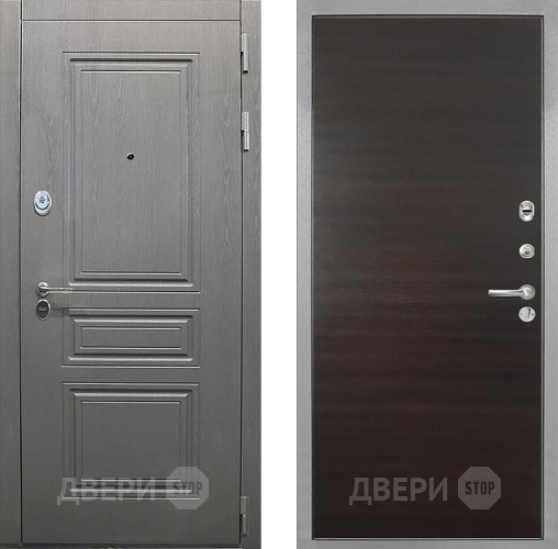 Входная металлическая Дверь Интекрон (INTECRON) Брайтон Графит Гладкая Эковенге поперечный в Павловском Посаде