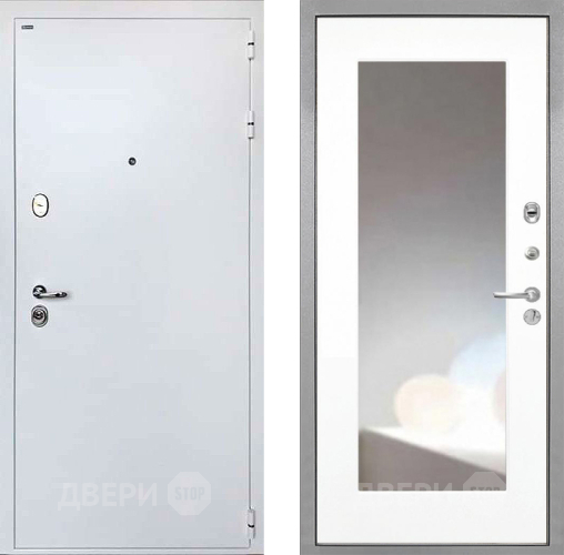 Дверь Интекрон (INTECRON) Колизей White ФЛЗ-120-М Зеркало Белый матовый в Павловском Посаде