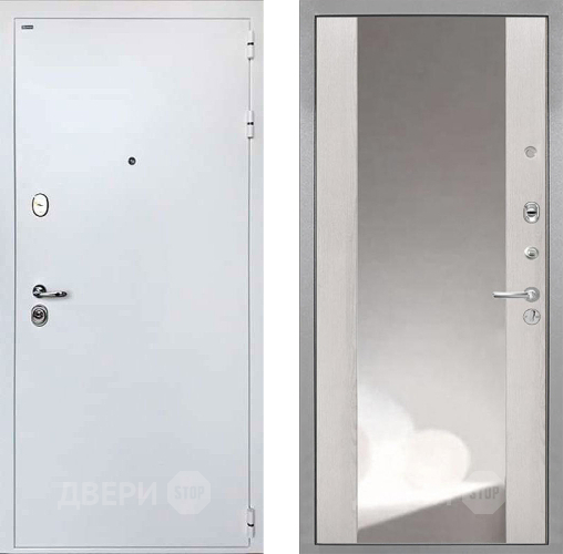 Входная металлическая Дверь Интекрон (INTECRON) Колизей White ФЛЗ-516 Зеркало Сосна белая в Павловском Посаде