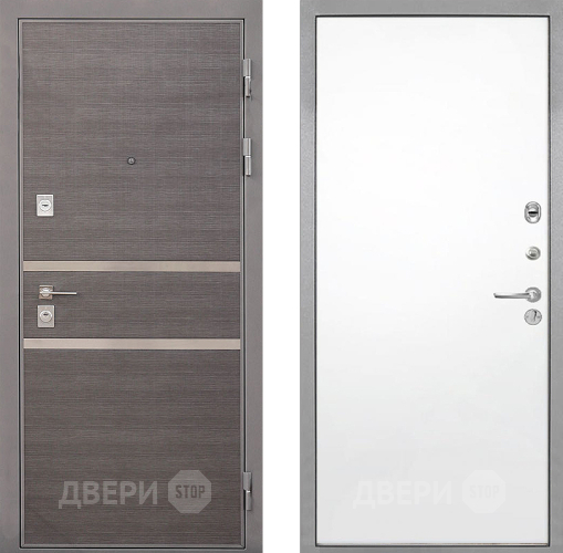 Входная металлическая Дверь Интекрон (INTECRON) Неаполь Гладкая Силк Сноу в Павловском Посаде