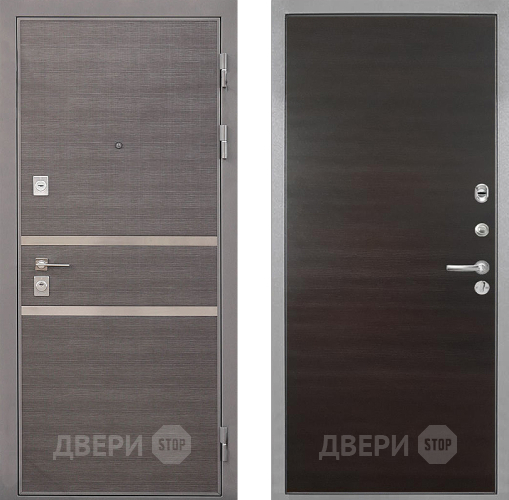 Входная металлическая Дверь Интекрон (INTECRON) Неаполь Гладкая Эковенге поперечный в Павловском Посаде