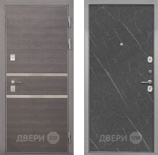 Входная металлическая Дверь Интекрон (INTECRON) Неаполь Гладкая Гранит лава оникс в Павловском Посаде