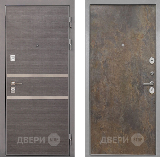 Входная металлическая Дверь Интекрон (INTECRON) Неаполь Гладкая Гранж в Павловском Посаде