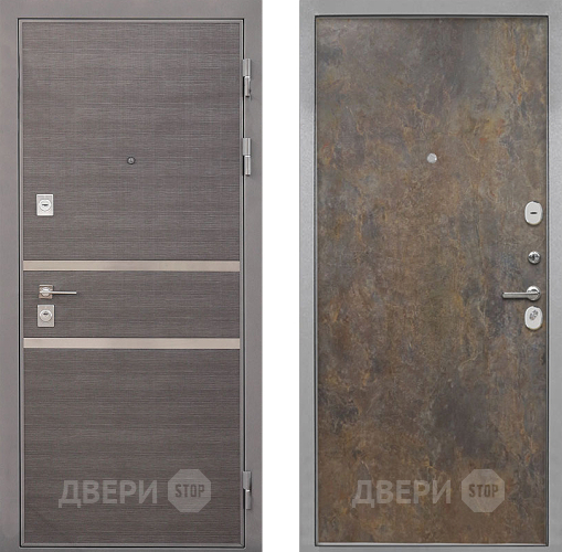 Входная металлическая Дверь Интекрон (INTECRON) Неаполь Гладкая Гранж в Павловском Посаде