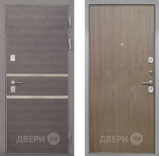Входная металлическая Дверь Интекрон (INTECRON) Неаполь Гладкая шпон Венге коричневый в Павловском Посаде