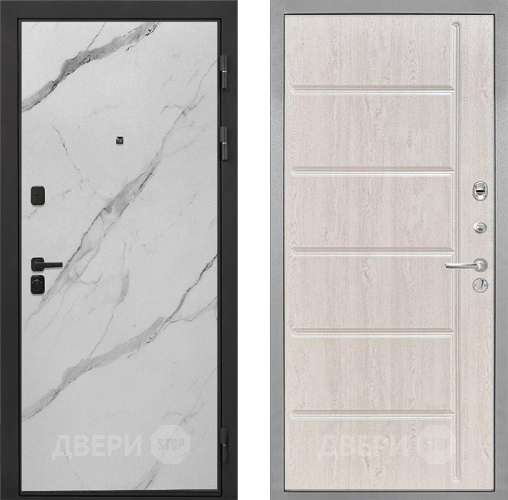 Входная металлическая Дверь Интекрон (INTECRON) Профит Black Мрамор Арктик ФЛ-102 Сосна белая в Павловском Посаде