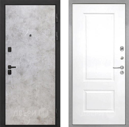 Входная металлическая Дверь Интекрон (INTECRON) Профит Black Мрамор Светлый Альба Роял Вуд белый в Павловском Посаде