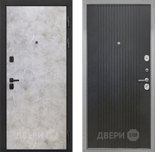 Дверь Интекрон (INTECRON) Профит Black Мрамор Светлый ФЛ-295 Лофт черный в Павловском Посаде