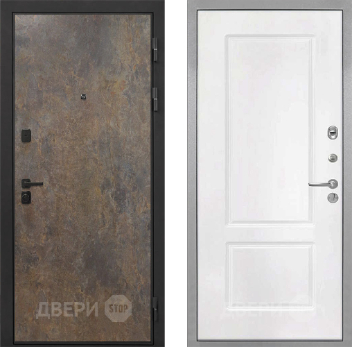 Дверь Интекрон (INTECRON) Профит Black Гранж КВ-2 Белый матовый в Павловском Посаде