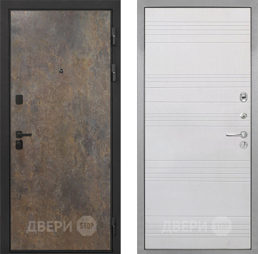 Входная металлическая Дверь Интекрон (INTECRON) Профит Black Гранж ФЛ-316 Белый ясень в Павловском Посаде