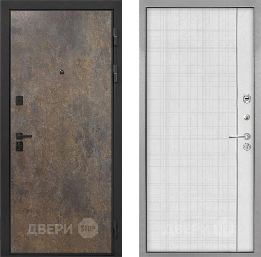 Дверь Интекрон (INTECRON) Профит Black Гранж В-07 с молдингом Лофт белый в Павловском Посаде