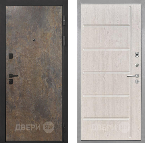 Входная металлическая Дверь Интекрон (INTECRON) Профит Black Гранж ФЛ-102 Сосна белая в Павловском Посаде