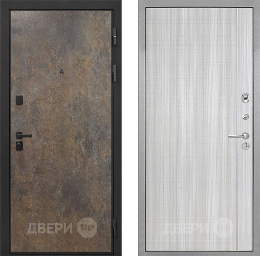 Входная металлическая Дверь Интекрон (INTECRON) Профит Black Гранж В-07 с молдингом Сандал белый в Павловском Посаде