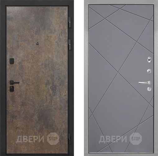 Входная металлическая Дверь Интекрон (INTECRON) Профит Black Гранж Лучи-М Графит софт в Павловском Посаде