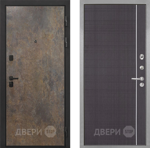 Входная металлическая Дверь Интекрон (INTECRON) Профит Black Гранж В-07 с молдингом Венге в Павловском Посаде
