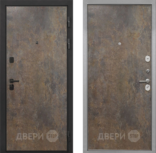 Входная металлическая Дверь Интекрон (INTECRON) Профит Black Гранж Гладкая Гранж в Павловском Посаде