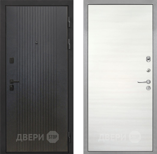 Входная металлическая Дверь Интекрон (INTECRON) Профит Black ФЛ-295 Гладкая Дуб сильвер поперечный в Павловском Посаде