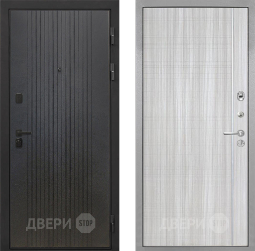 Входная металлическая Дверь Интекрон (INTECRON) Профит Black ФЛ-295 В-07 с молдингом Сандал белый в Павловском Посаде