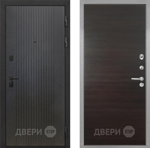 Входная металлическая Дверь Интекрон (INTECRON) Профит Black ФЛ-295 Гладкая Эковенге поперечный в Павловском Посаде