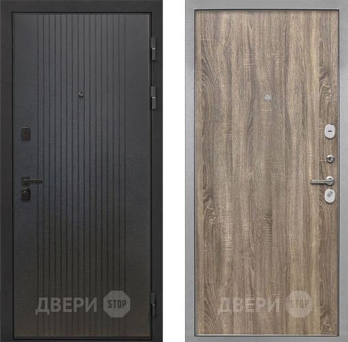 Входная металлическая Дверь Интекрон (INTECRON) Профит Black ФЛ-295 Гладкая Дуб турин в Павловском Посаде