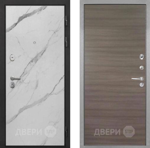 Входная металлическая Дверь Интекрон (INTECRON) Гектор Мрамор Арктик Гладкая Дуб тоскано поперечный в Павловском Посаде
