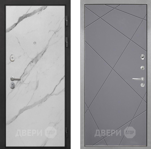 Входная металлическая Дверь Интекрон (INTECRON) Гектор Мрамор Арктик Лучи-М Графит софт в Павловском Посаде