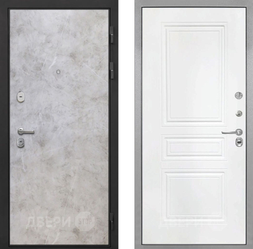 Входная металлическая Дверь Интекрон (INTECRON) Гектор Мрамор Светлый ФЛ-243 Белый матовый в Павловском Посаде