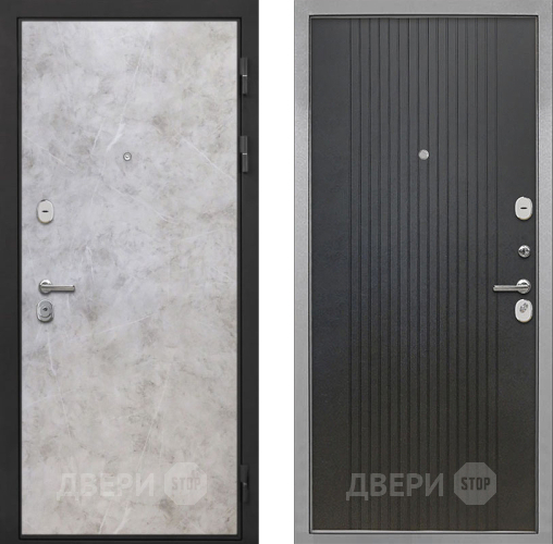 Входная металлическая Дверь Интекрон (INTECRON) Гектор Мрамор Светлый ФЛ-295 Лофт черный в Павловском Посаде