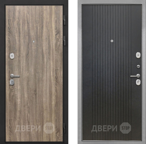 Входная металлическая Дверь Интекрон (INTECRON) Гектор Дуб Турин ФЛ-295 Лофт черный в Павловском Посаде