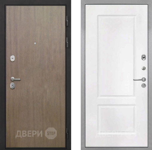 Входная металлическая Дверь Интекрон (INTECRON) Гектор Венге Коричневый КВ-2 Белый матовый в Павловском Посаде