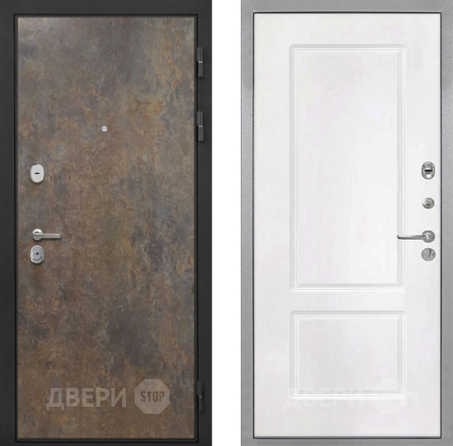Входная металлическая Дверь Интекрон (INTECRON) Гектор Гранж КВ-2 Белый матовый в Павловском Посаде