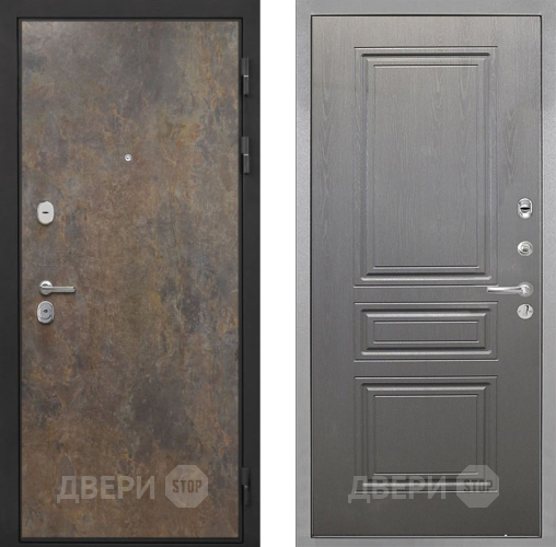 Входная металлическая Дверь Интекрон (INTECRON) Гектор Гранж ФЛ-243 Графит вуд дуб в Павловском Посаде