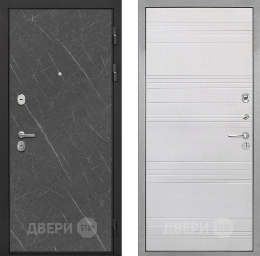 Входная металлическая Дверь Интекрон (INTECRON) Гектор Гранит Лава Оникс ФЛ-316 Белый ясень в Павловском Посаде
