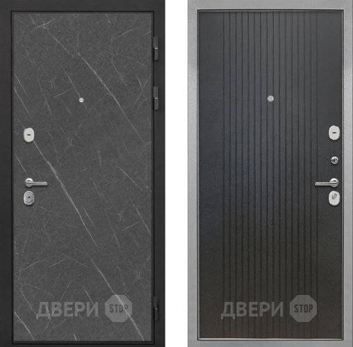 Входная металлическая Дверь Интекрон (INTECRON) Гектор Гранит Лава Оникс ФЛ-295 Лофт черный в Павловском Посаде