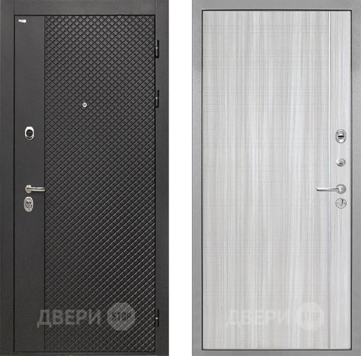 Входная металлическая Дверь Интекрон (INTECRON) Олимпия Black 4К В-07 с молдингом Сандал белый в Павловском Посаде