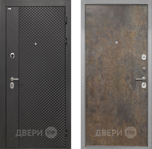 Входная металлическая Дверь Интекрон (INTECRON) Олимпия Black 4К Гладкая Гранж в Павловском Посаде