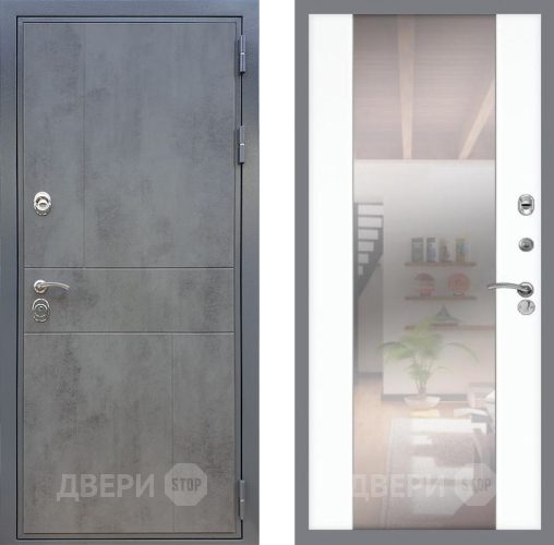 Входная металлическая Дверь Рекс (REX) ФЛ-290 СБ-16 Зеркало Силк Сноу в Павловском Посаде