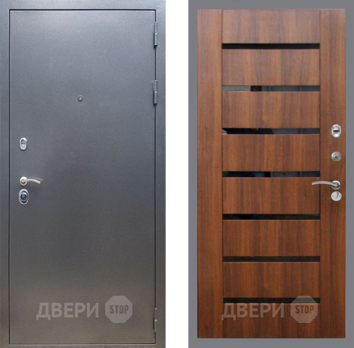 Входная металлическая Дверь Рекс (REX) 11 СБ-14 стекло черное Орех бренди в Павловском Посаде