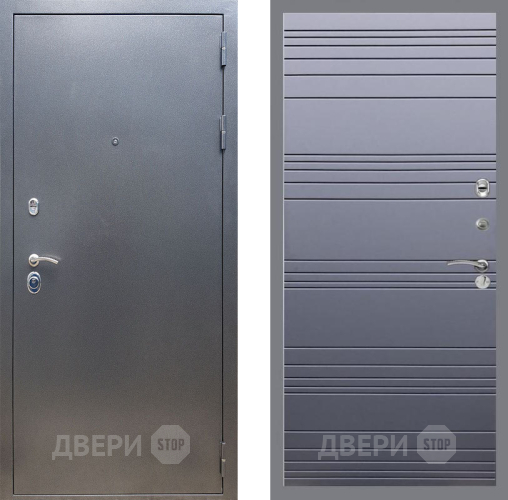 Входная металлическая Дверь Рекс (REX) 11 Line Силк титан в Павловском Посаде