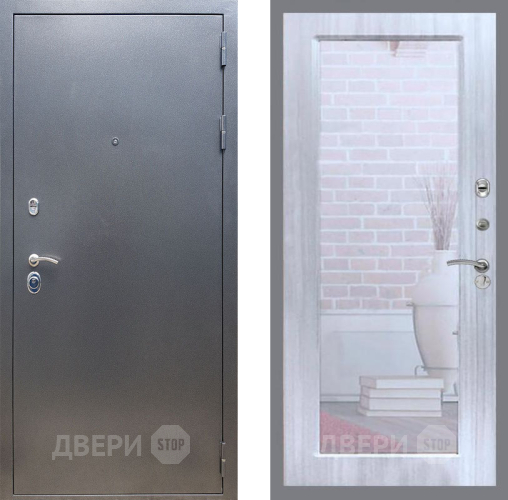 Входная металлическая Дверь Рекс (REX) 11 Зеркало Пастораль Сандал белый в Павловском Посаде