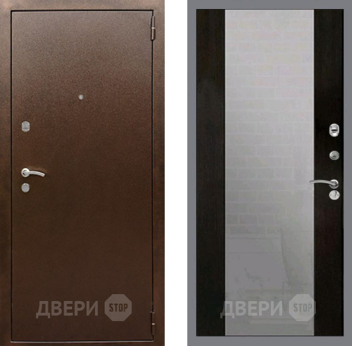 Дверь Рекс (REX) 1А Медный Антик СБ-16 Зеркало Венге в Павловском Посаде