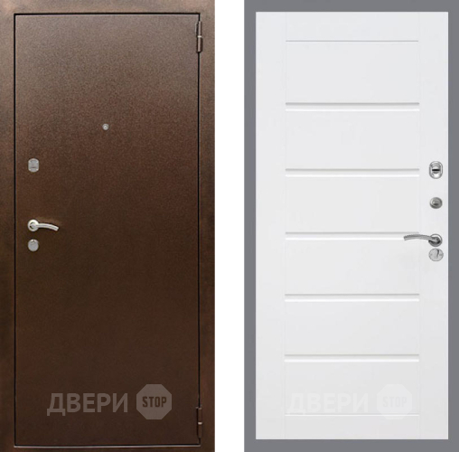 Дверь Рекс (REX) 1А Медный Антик Сити Белый ясень в Павловском Посаде