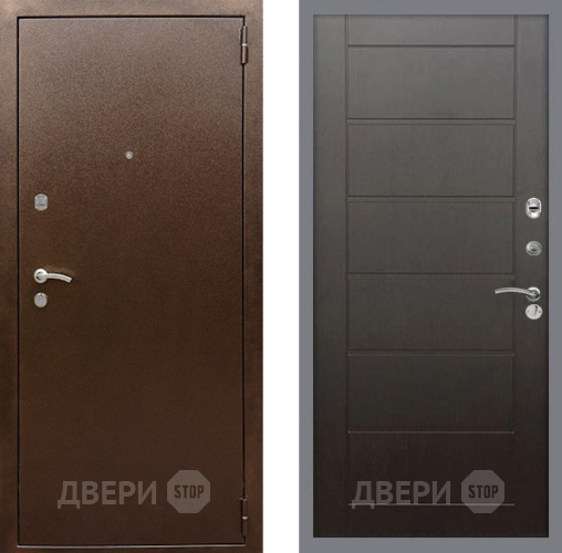 Входная металлическая Дверь Рекс (REX) 1А Медный Антик Сити Венге в Павловском Посаде